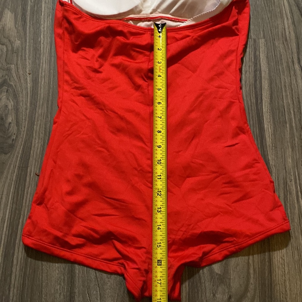 Retro Inspired Boy-Leg One Piece Ruched Monokinis Swimsuit Size L - Picture 7 of 8